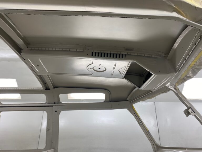 1966 21 window deluxe vw bus interior paint silver lining auto restoration