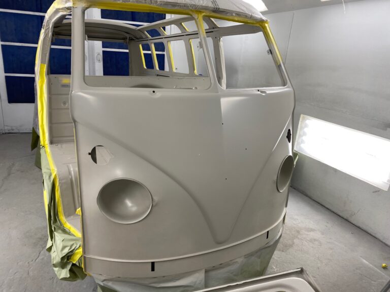 1966 21 window deluxe vw bus interior paint silver lining auto restoration