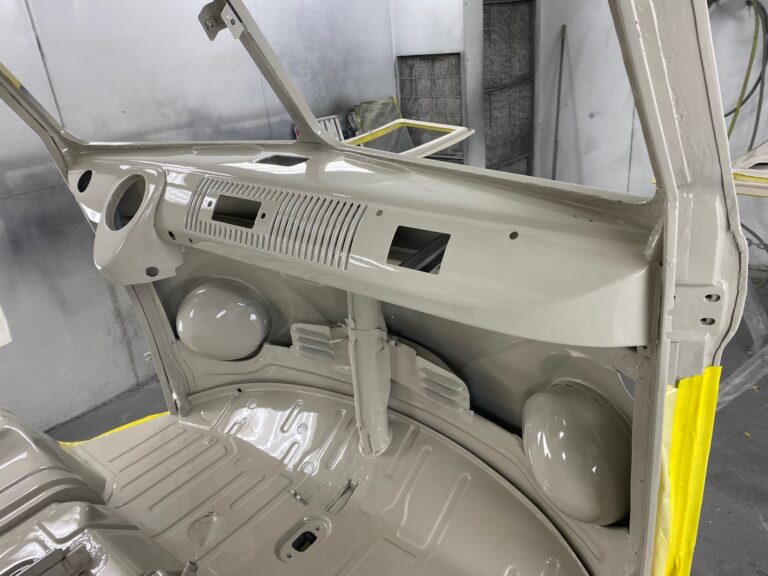1966 21 window deluxe vw bus interior paint silver lining auto restoration