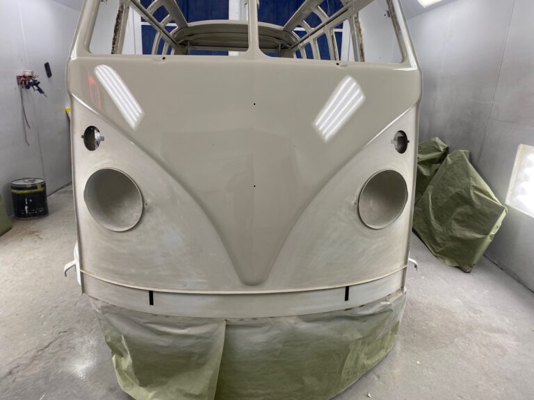 1966 21 window deluxe vw bus interior paint silver lining auto restoration