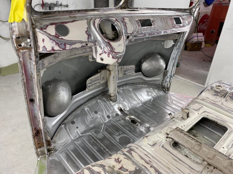 1966 21 window deluxe vw bus interior paint silver lining auto restoration