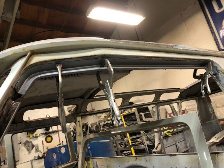 1966 21 window deluxe vw bus main floor rust repair silver lining auto restoration
