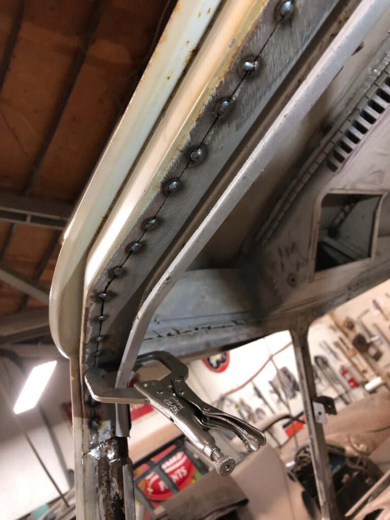 1966 21 window deluxe vw bus main floor rust repair silver lining auto restoration