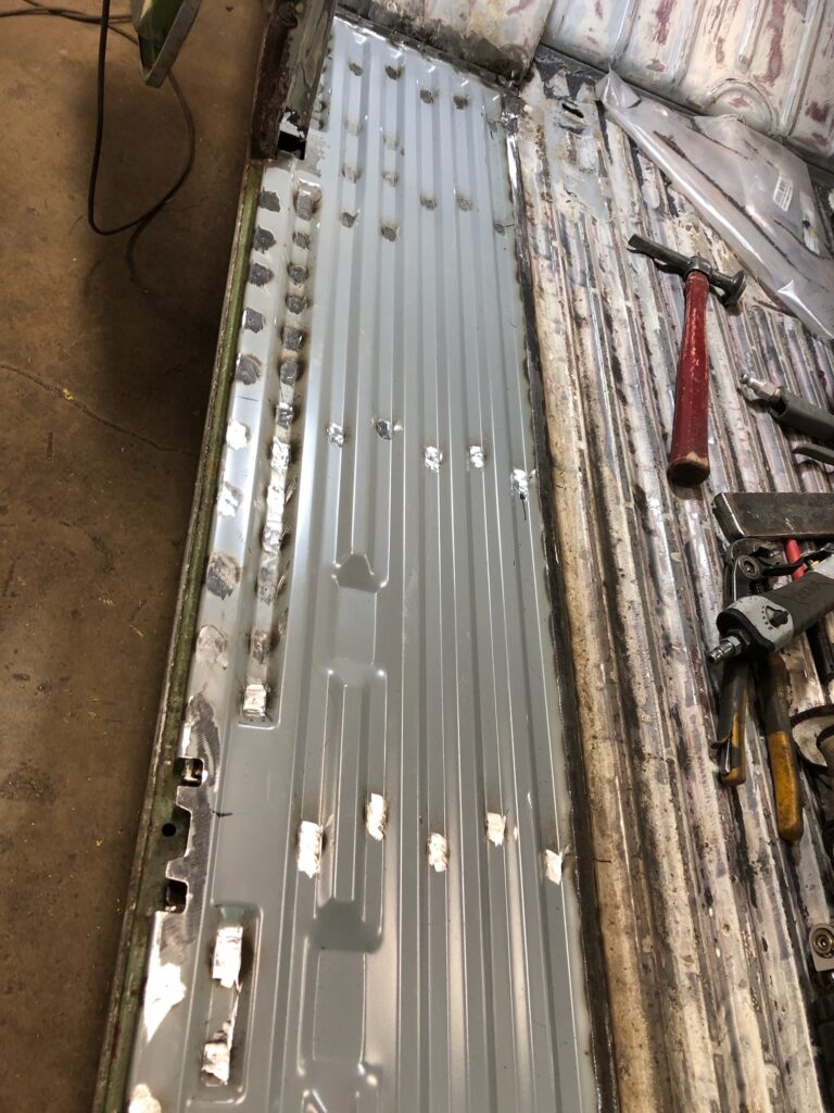 1966 21 window deluxe vw bus main floor rust repair silver lining auto restoration