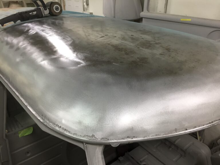 1966 vw microbus body and components stripped to bare metal silver lining auto restoration