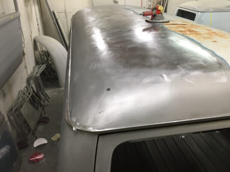 1966 vw microbus body and components stripped to bare metal silver lining auto restoration