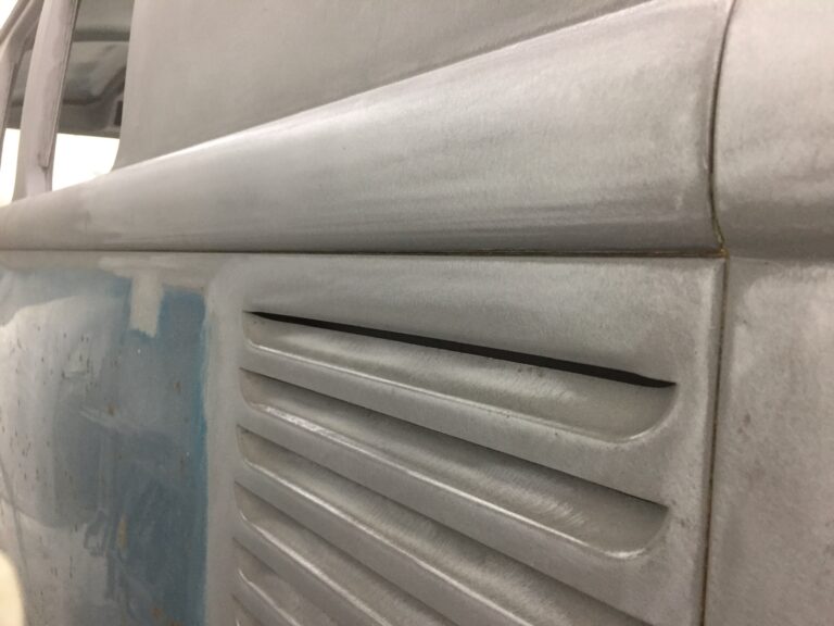 1966 vw microbus body and components stripped to bare metal silver lining auto restoration