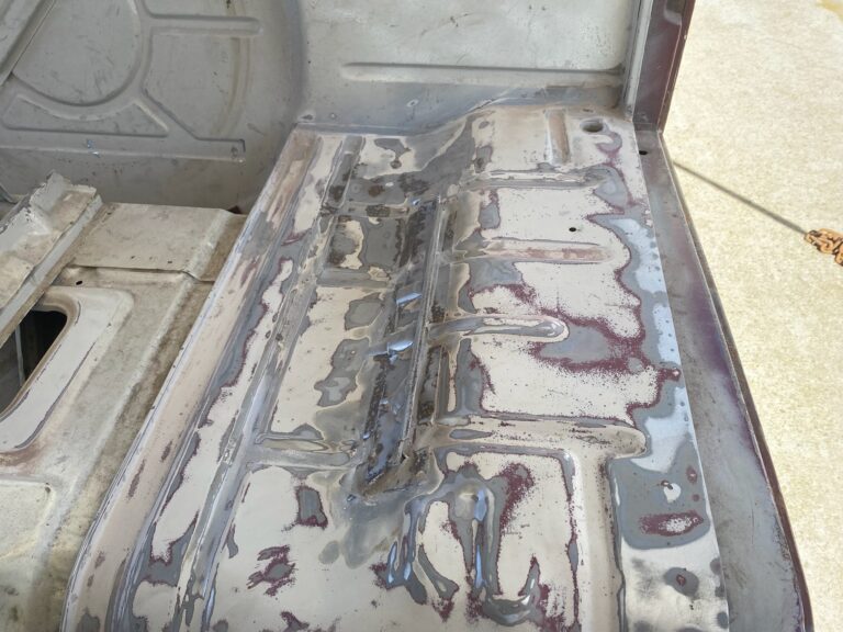 1966 21 window deluxe vw bus sheet metal prep for paint silver lining auto restoration