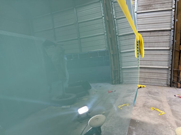 1963 23 window deluxe vw bus cut and buff paint silver lining auto restoration