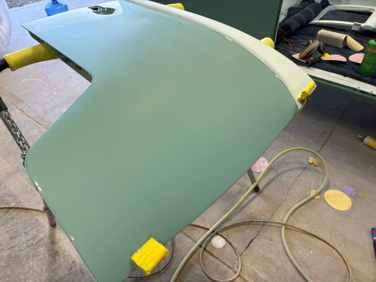 1963 23 window deluxe vw bus cut and buff paint silver lining auto restoration