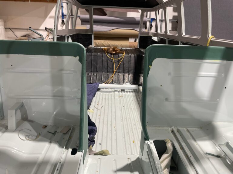 1963 23 window deluxe vw bus upholstery starts silver lining auto restoration
