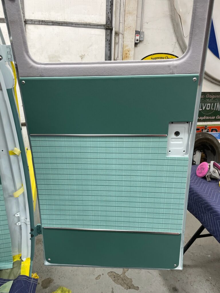 1963 23 window deluxe vw bus upholstery starts silver lining auto restoration