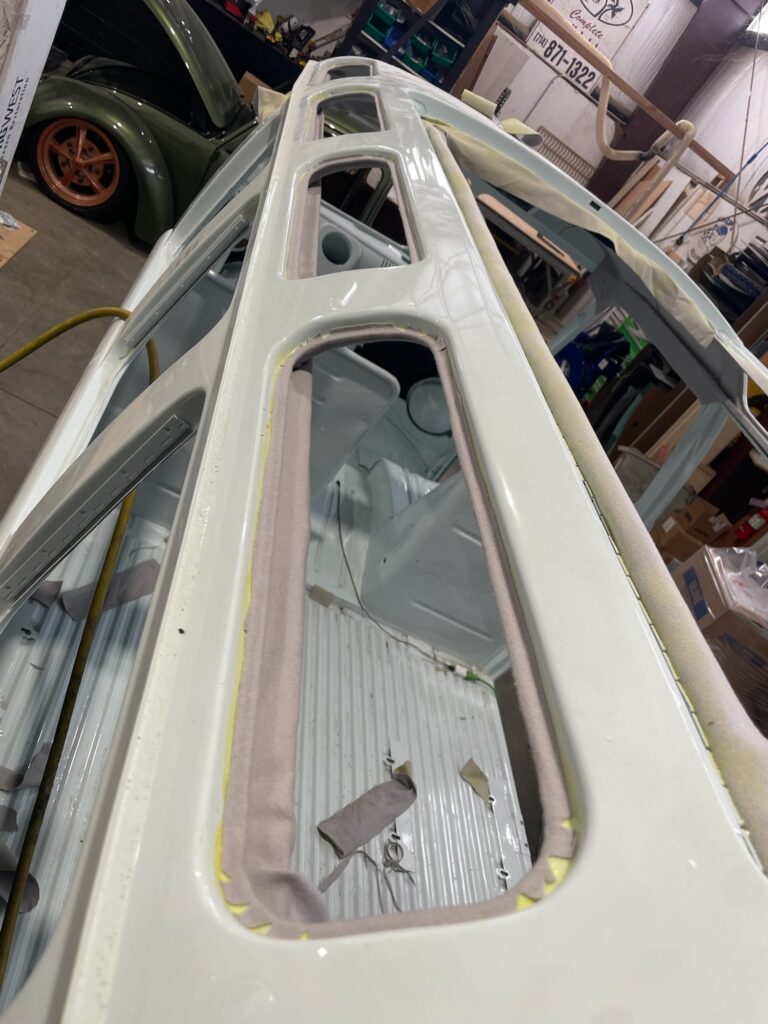 1963 23 window deluxe vw bus upholstery starts silver lining auto restoration