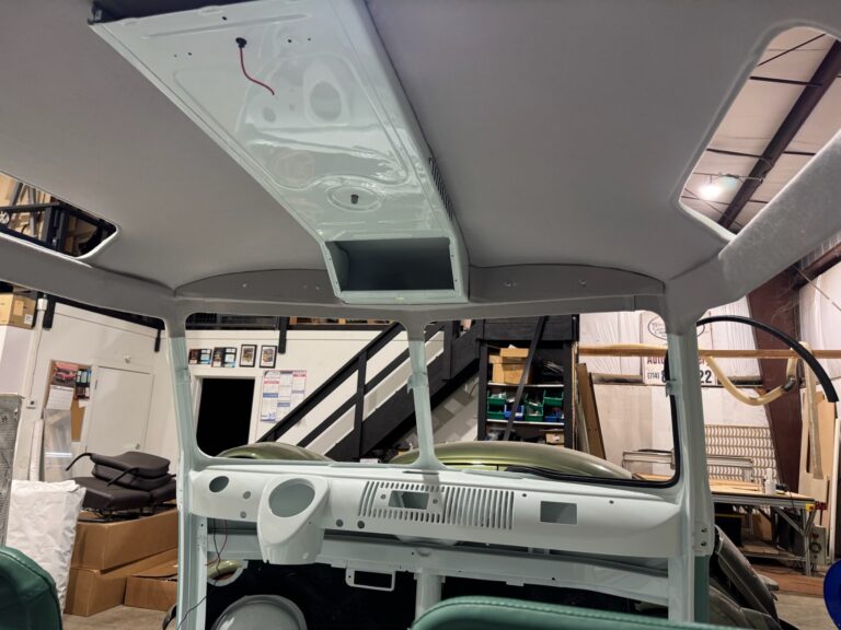 1963 23 window deluxe vw bus upholstery starts silver lining auto restoration