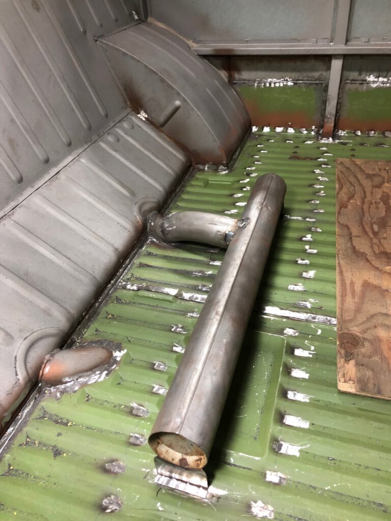 1965 21 window deluxe vw bus cargo door rust repair silver lining auto restoration oregon