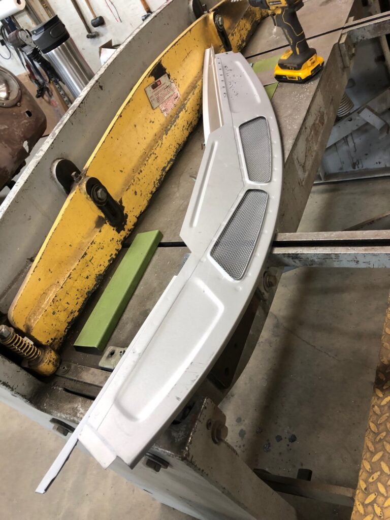 1965 21 window deluxe vw bus roof and fresh air intake repair silver lining auto restoration oregon