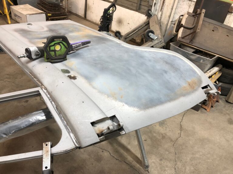 1965 21 window deluxe vw bus front door rust repair silver lining auto restoration oregon