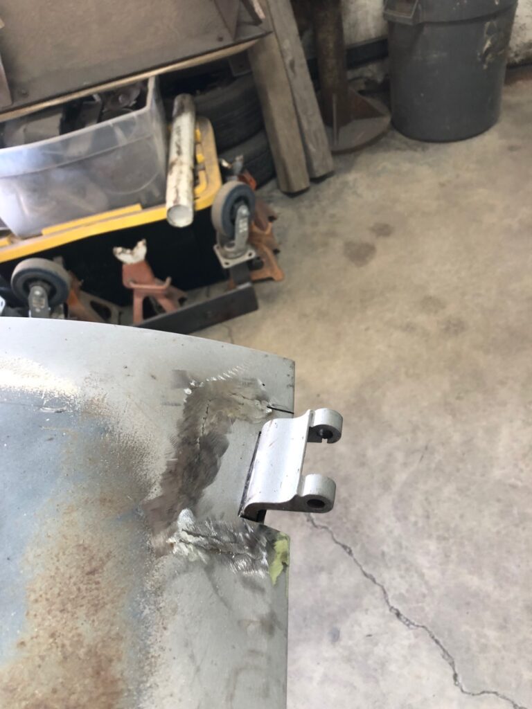 1965 21 window deluxe vw bus front door rust repair silver lining auto restoration oregon