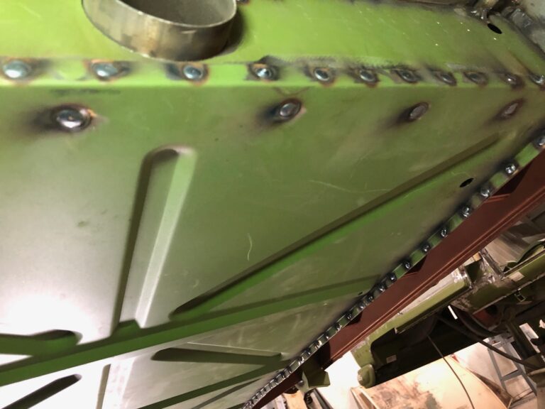 1965 21 window deluxe vw bus main floor and belly pans replacement silver lining auto restoration oregon