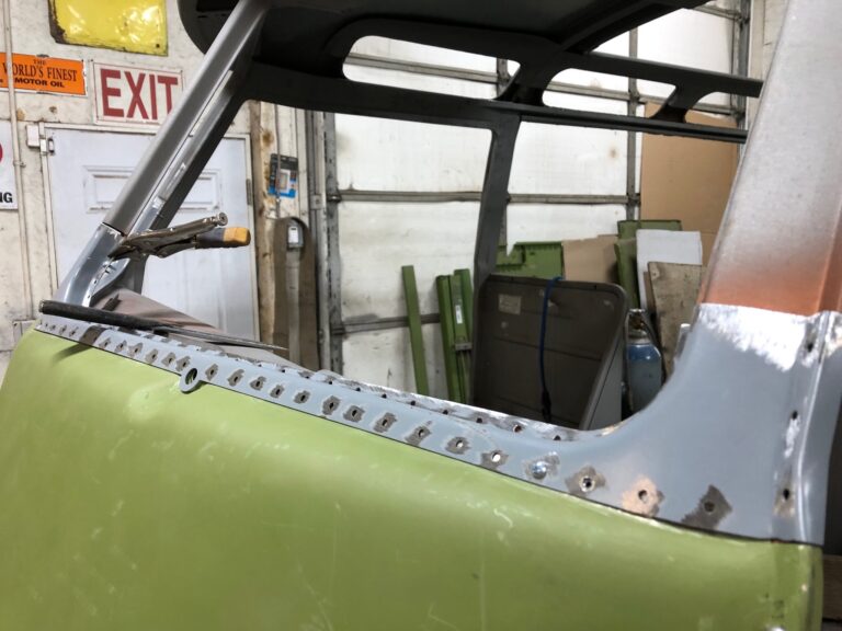 1965 21 window deluxe vw bus nose repair replacement silver lining auto restoration oregon