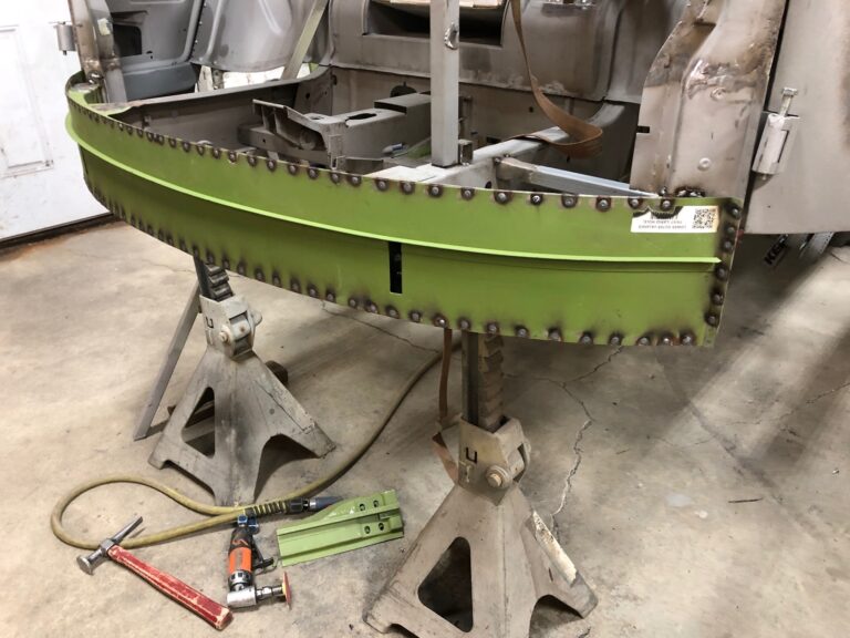 1965 21 window deluxe vw bus nose repair replacement silver lining auto restoration oregon