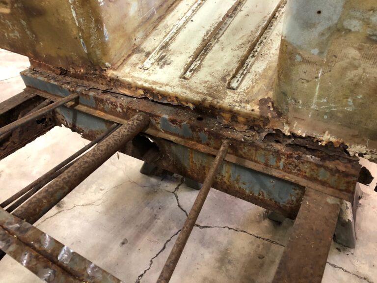 1965 21 window deluxe bus rust repair begins silver lining auto restoration oregon