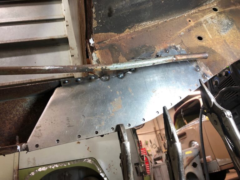 1965 21 window deluxe bus rust repair begins silver lining auto restoration oregon