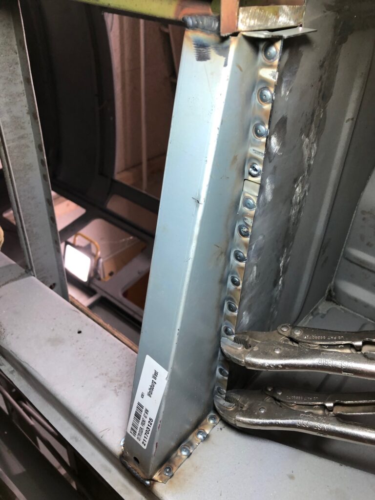 1965 21 window vw deluxe bus rust repair continues silver lining auto restoration oregon