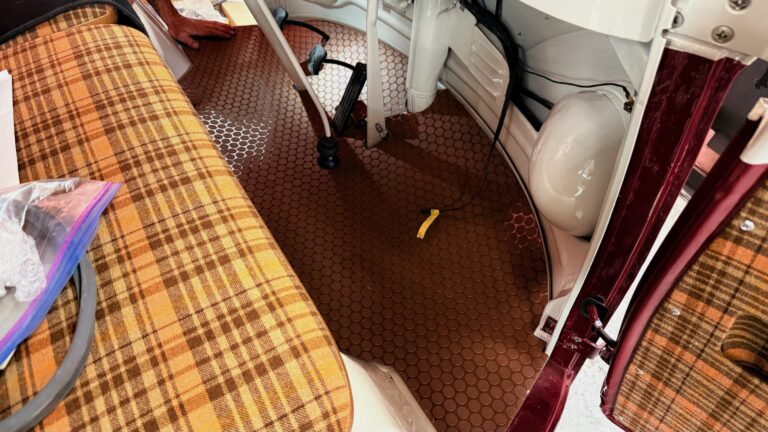 1966 21 window deluxe vw bus camper interior silver lining auto restoration oregon