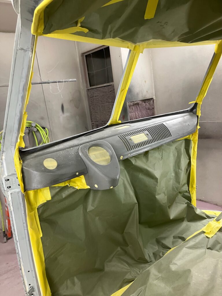 1966 vw microbus body in epoxy post body work silver lining auto restoration oregon