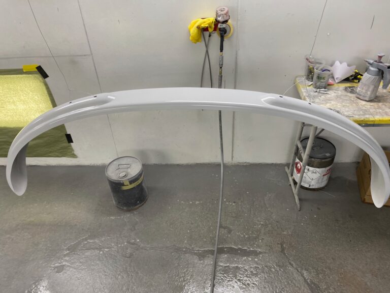 1959 vw panel bus bumpers in paint and safari window install silver lining auto restoration oregon