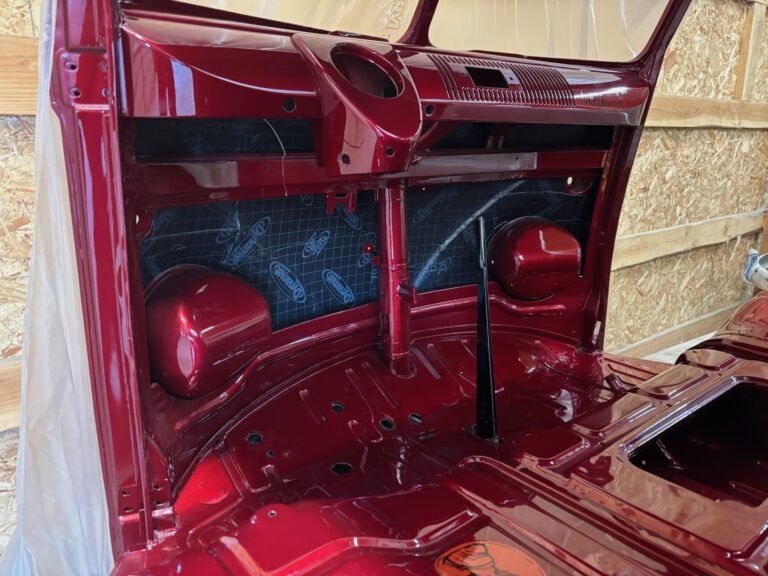 1959 vw panel bus sound deadening silver lining auto restoration oregon