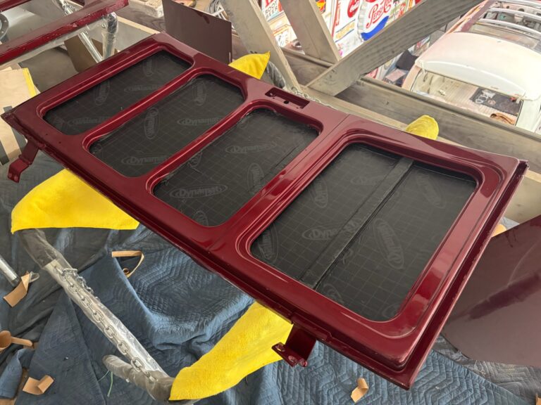 1959 vw panel bus sound deadening silver lining auto restoration oregon