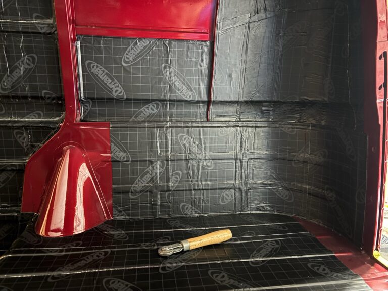 1959 vw panel bus sound deadening silver lining auto restoration oregon