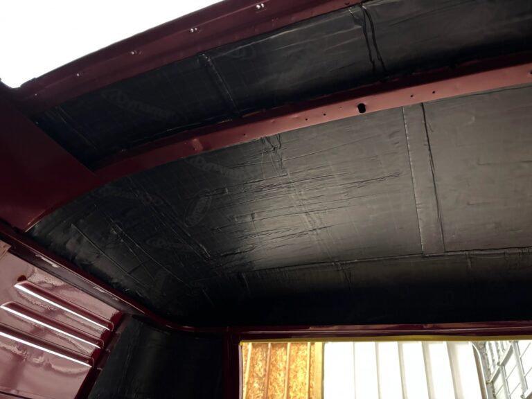 1959 vw panel bus sound deadening silver lining auto restoration oregon