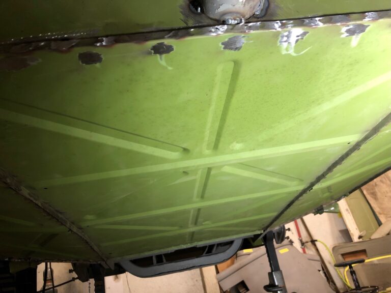 1963 23 window deluxe mouse grey belly pan replacement silver lining auto restoration oregon