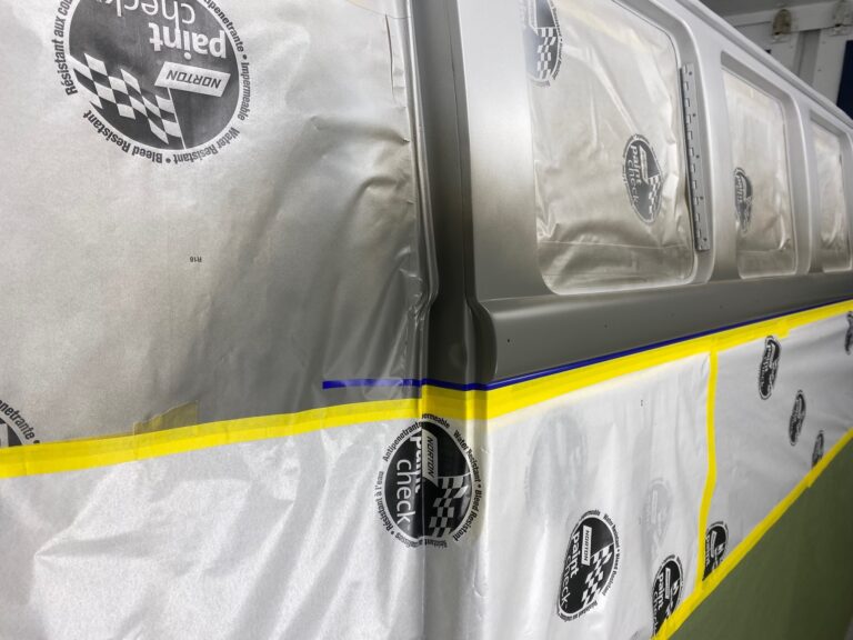 1963 23 window mouse grey deluxe bus main body in paint silver lining auto restoration oregon