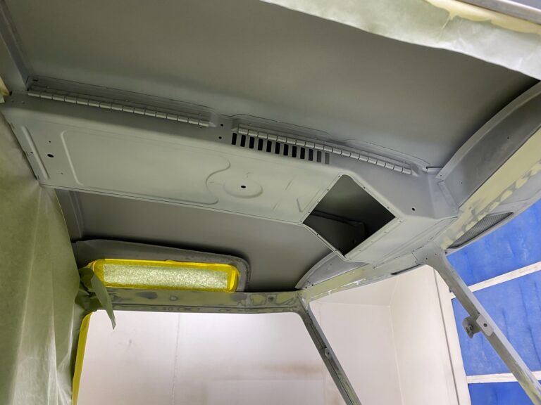 1963 23 window mouse grey deluxe bus body work into primer silver lining auto restoration oregon