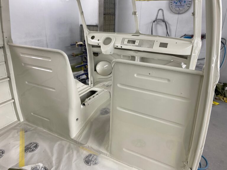 1963 23 window mouse grey deluxe interior in paint silver lining auto restoration oregon