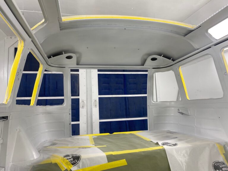 1963 23 window mouse grey deluxe interior in paint silver lining auto restoration oregon