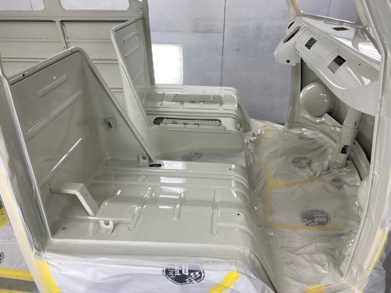 1963 23 window mouse grey deluxe interior in paint silver lining auto restoration oregon