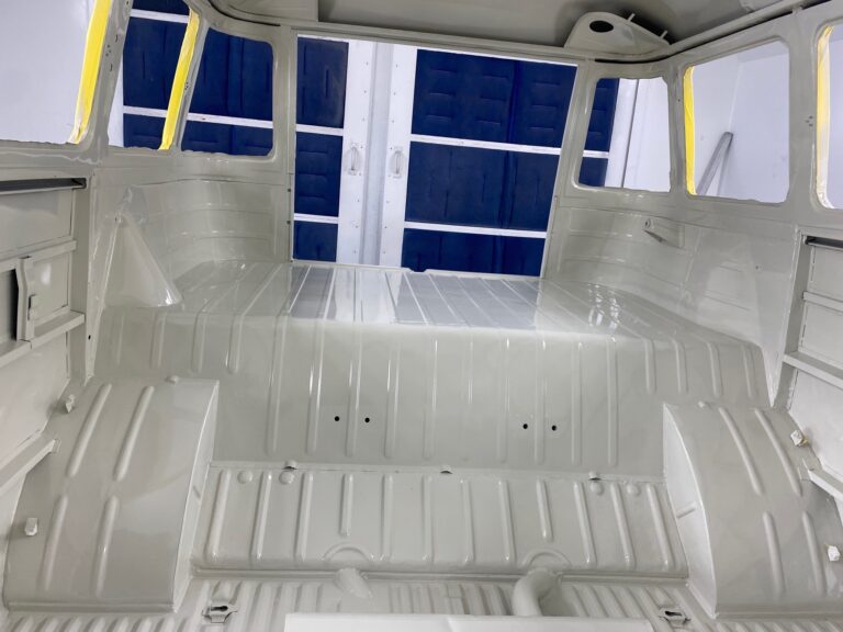 1963 23 window mouse grey deluxe interior in paint silver lining auto restoration oregon