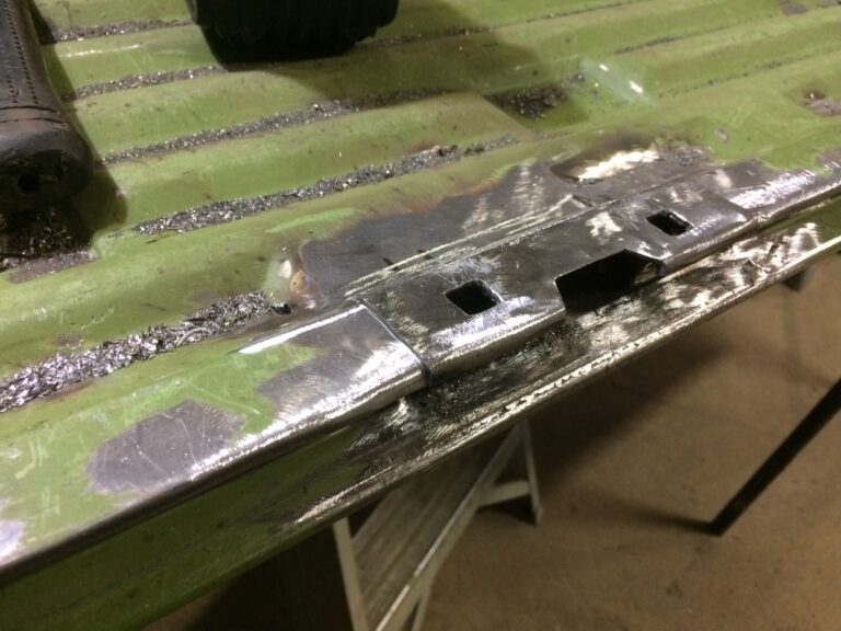 1963 23 window mouse grey deluxe bus bus in metal work and rust repair silver lining auto restoration oregon