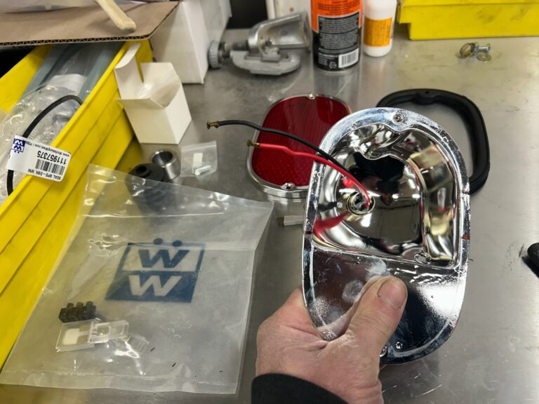 1963 23 window deluxe vw bus turn signal and taillight install silver lining auto restoration