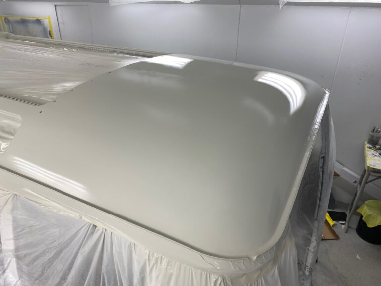 1963 23 window mouse grey deluxe bus roof in paint silver lining auto restoration oregon