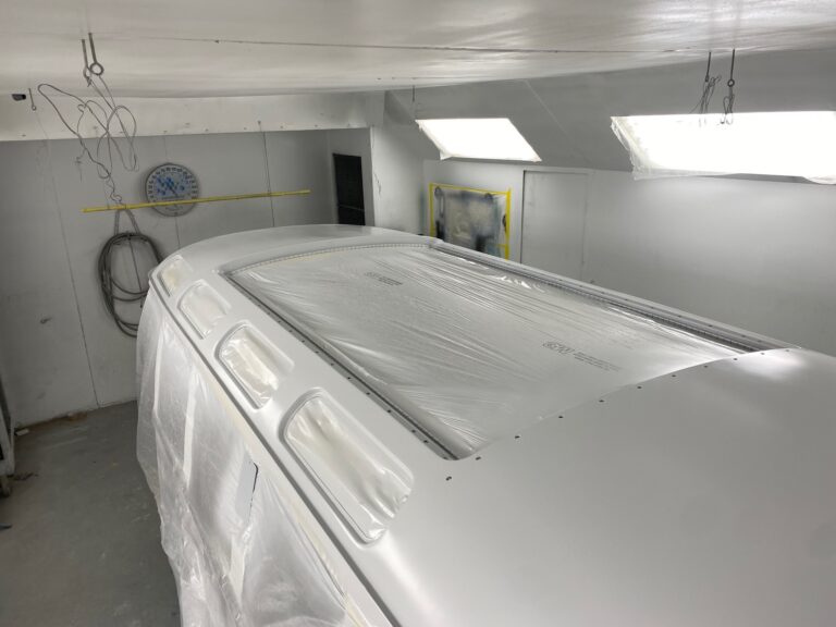 1963 23 window mouse grey deluxe bus roof in paint silver lining auto restoration oregon