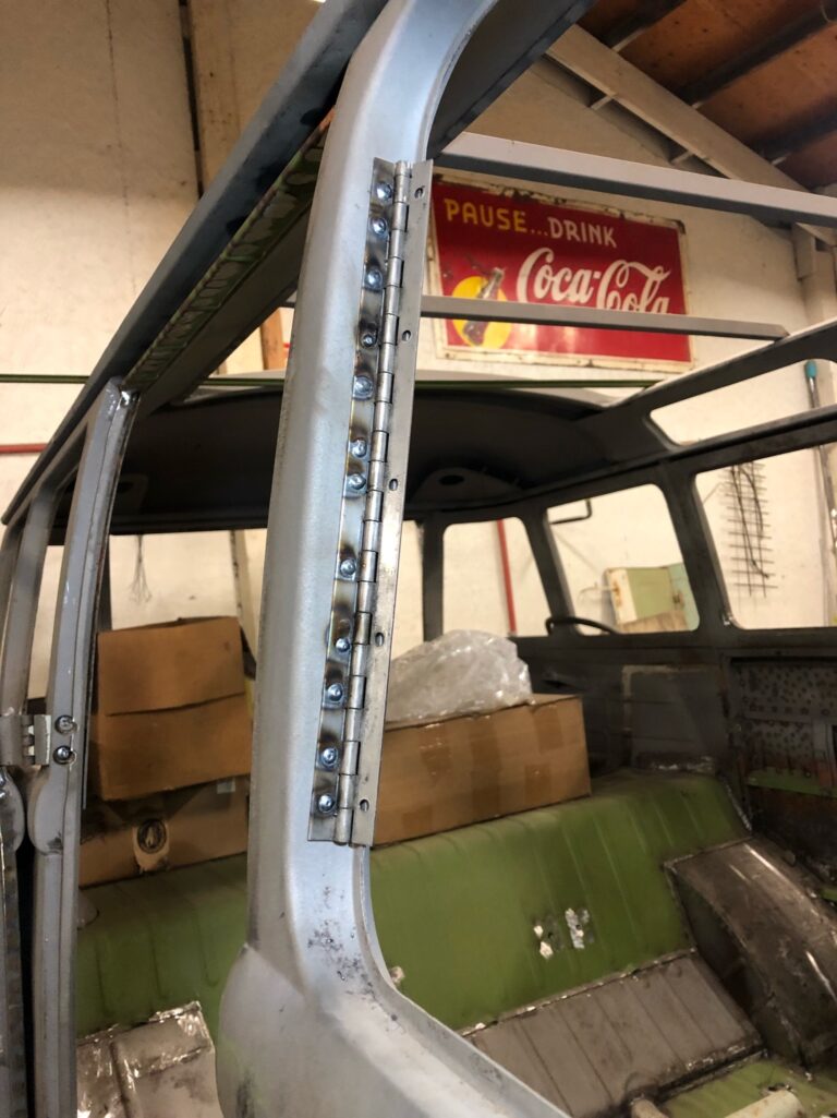 1963 23 window deluxe mouse grey bus safari windows silver lining auto restoration oregon