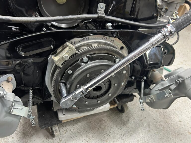 1963 23 window deluxe vw bus engine install silver lining auto restoration oregon