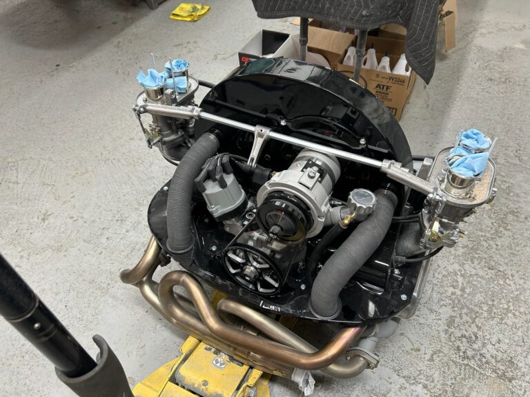 1963 23 window deluxe vw bus engine install silver lining auto restoration oregon