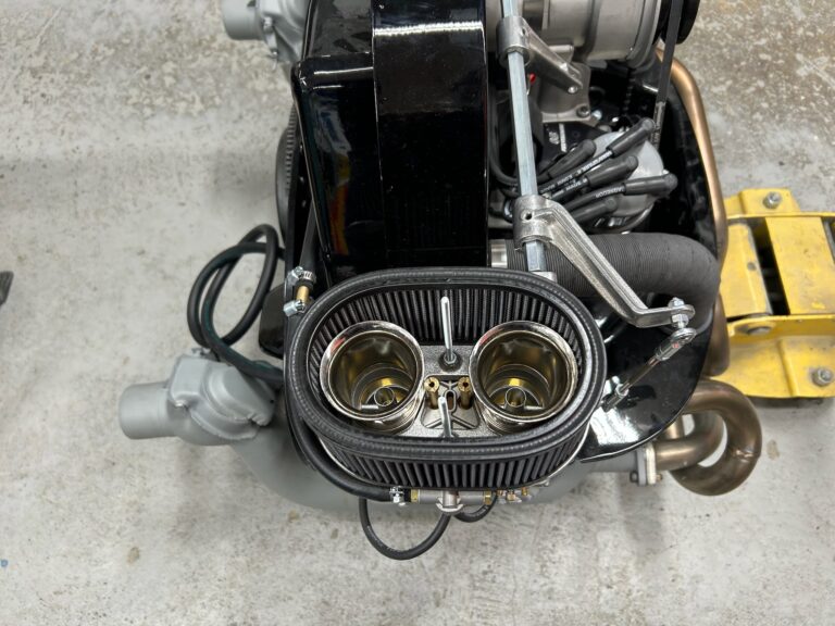 1963 23 window deluxe vw bus engine install silver lining auto restoration oregon